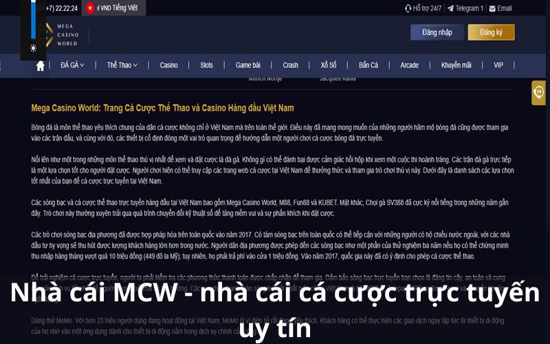 Nhà cái MCW - nhà cái cá cược trực tuyến uy tín